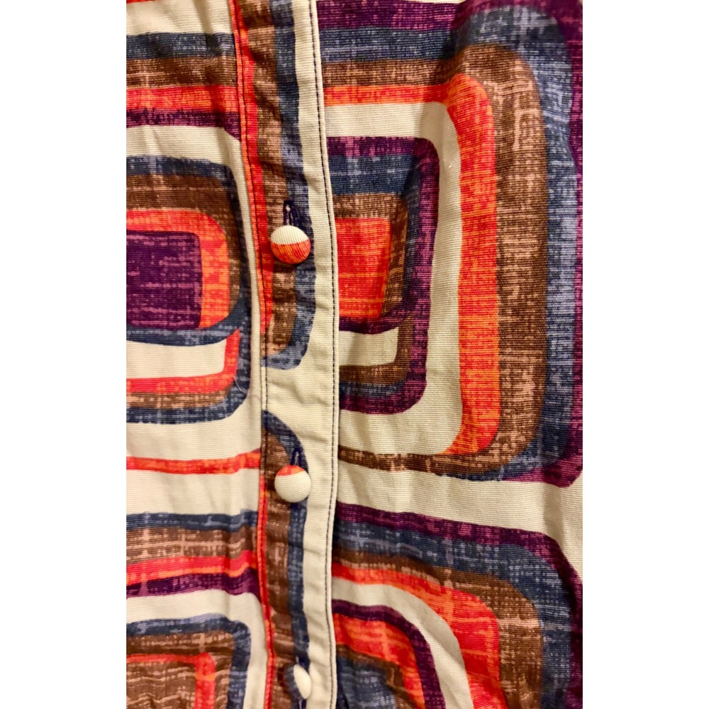 Boden Retro Geometric Print Sleeveless Button Front Dress Size L - Picture 4 of 9